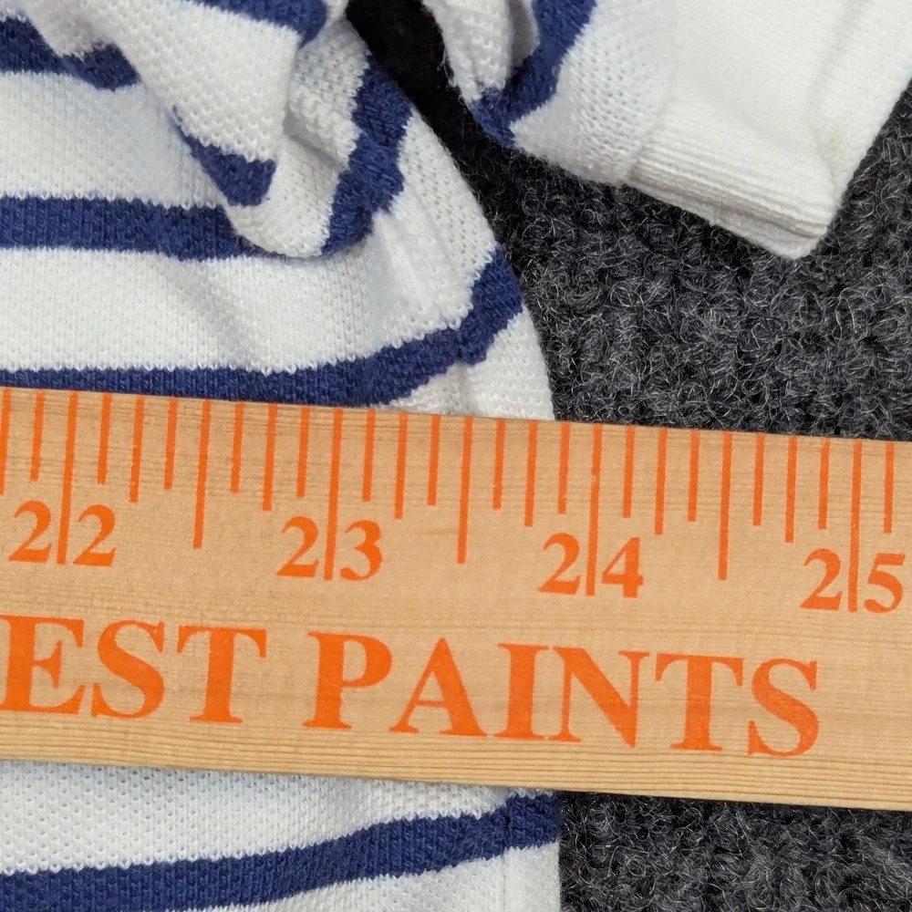Polo Ralph Lauren Mens XL Custom Fit Striped Polo Shirt White Navy Blue Cotton
